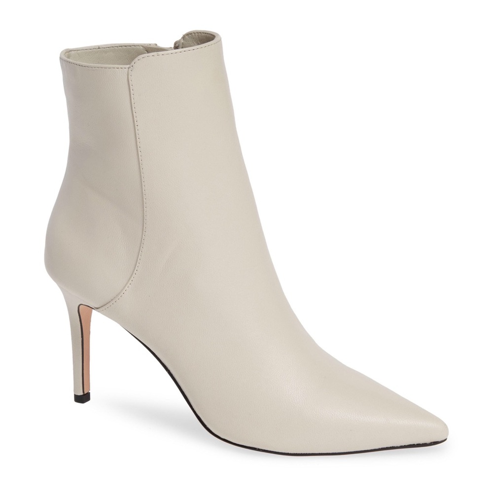 J Crew Pointed Toe White Ankle Boots
